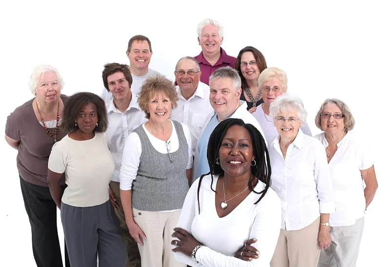 Group of bus tour travellers