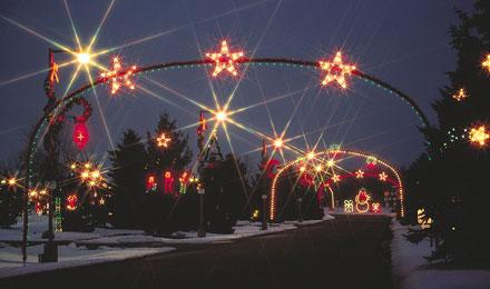 Lighted Arches On Xmas Lane Larger