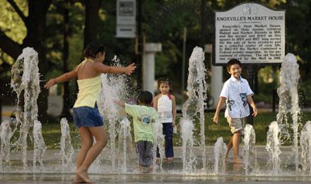 Kids In Fountains