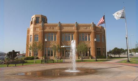Building Front With Fountain