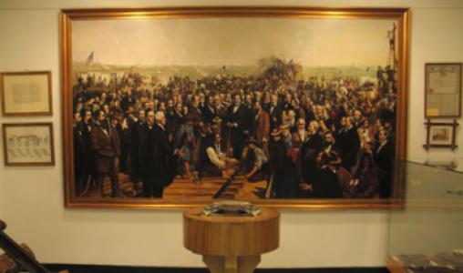 Golden Spike Pedestal And Painting