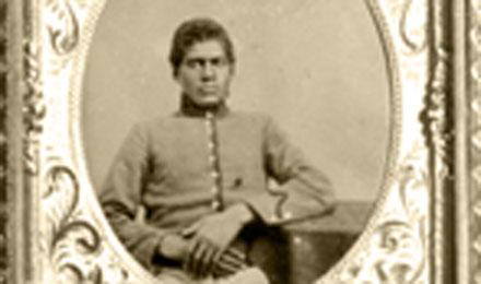 Black Union Soldier Sepia