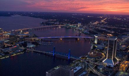 Jacksonville Florida Ariel Night View