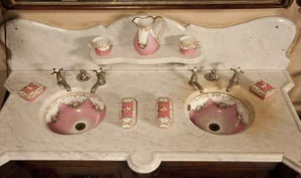 Red Bedroom Sink Detail Photo By J. David Bohl Victoria Mansion